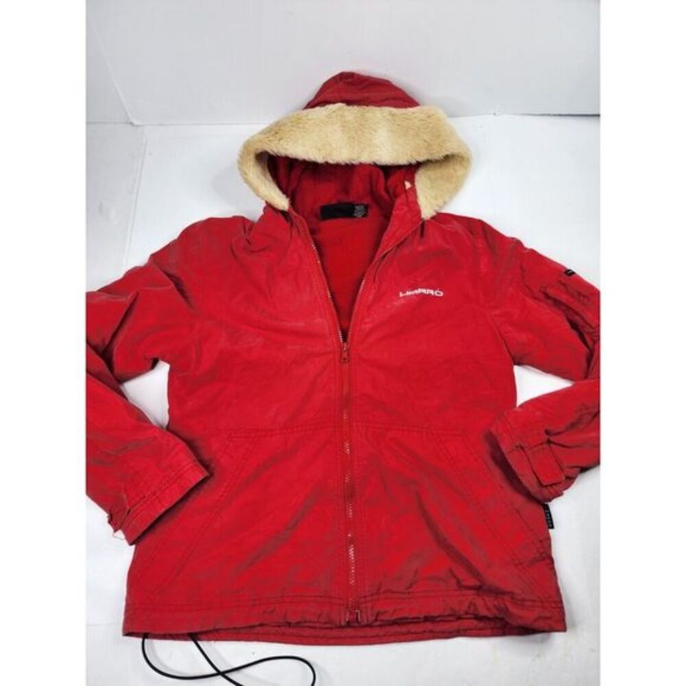 Harro‎ Australia Fleece Fake Fur Hoodie Jacket Women's Size 10 Red